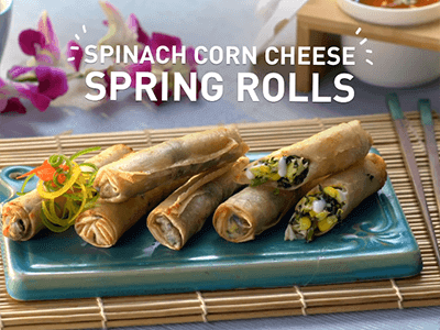 Figaro | Recipe of Goodness- Spinach Corn Cheese Spring Roll
